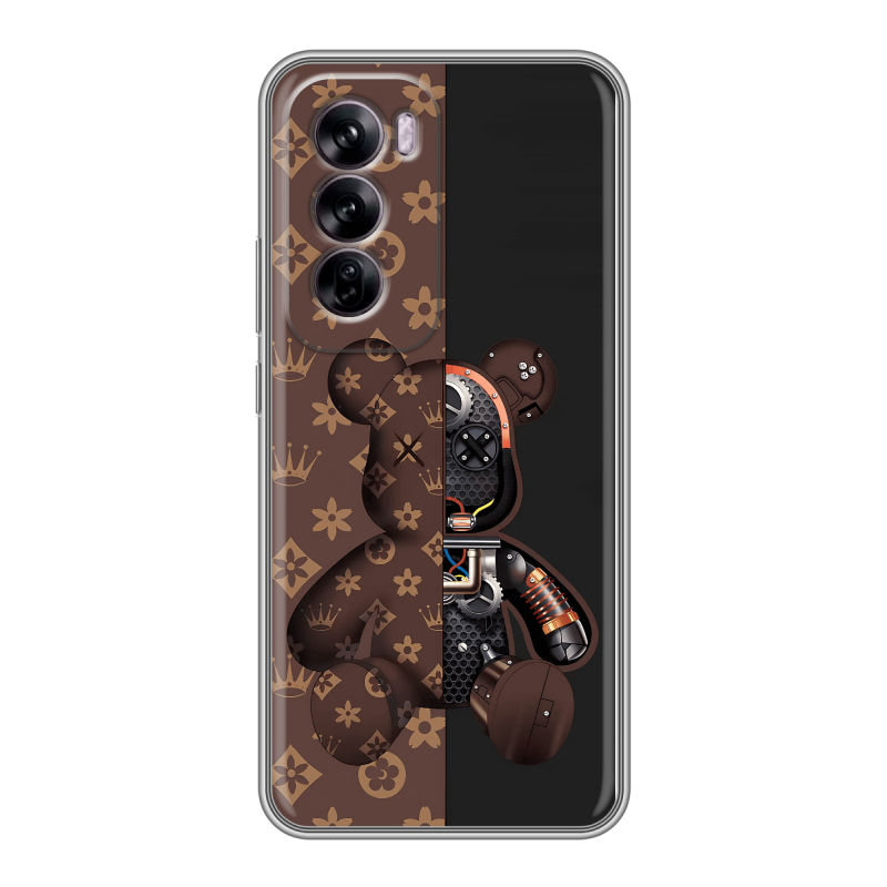 Силиконовый чехол на OPPO Reno 12 с принтом Луи робот Силиконовый чехол на OPPO Reno 12 с принтом Луи робот