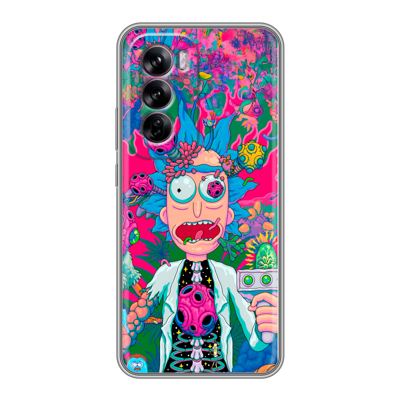 Силиконовый чехол на OPPO Reno 12 с принтом Рик и Морти Rick Morty Силиконовый чехол на OPPO Reno 12 с принтом Рик и Морти Rick Morty