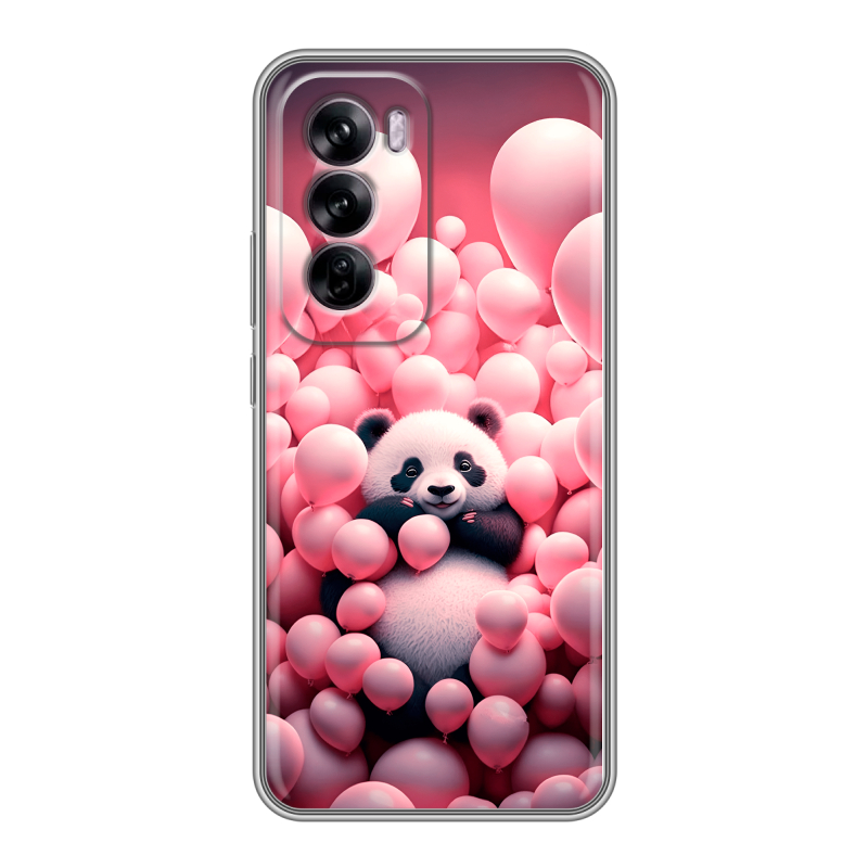 Силиконовый чехол на OPPO Reno 12 с принтом Панда Силиконовый чехол на OPPO Reno 12 с принтом Панда