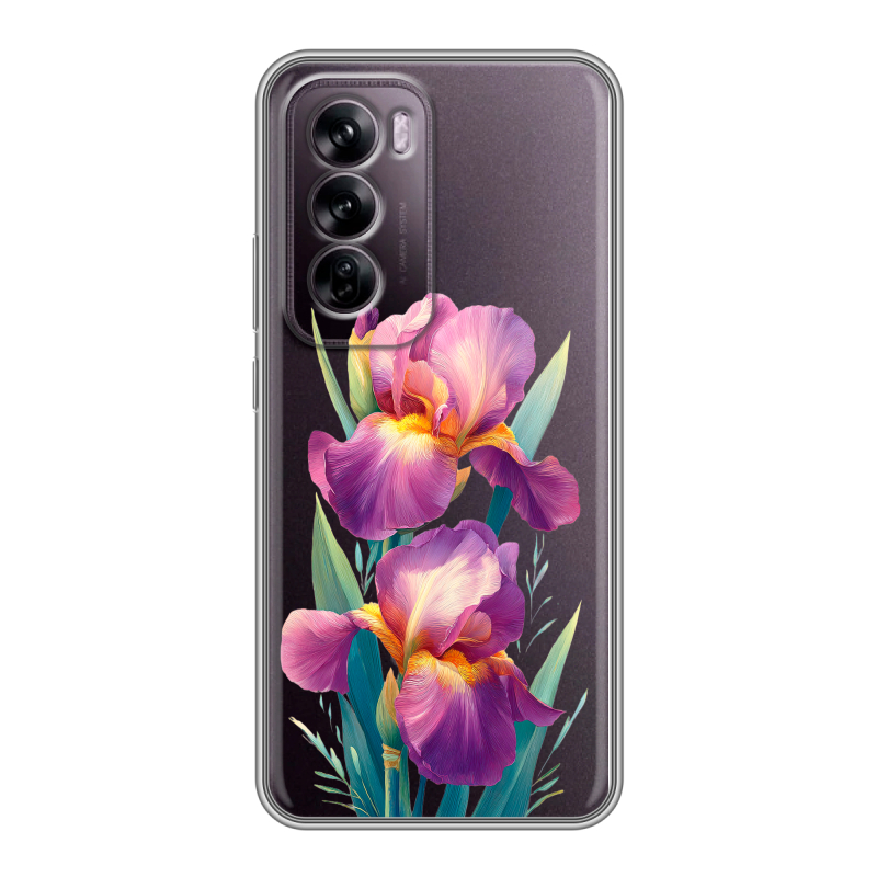 Силиконовый чехол на OPPO Reno 12 с принтом Цветы орхидеи Силиконовый чехол на OPPO Reno 12 с принтом Цветы орхидеи