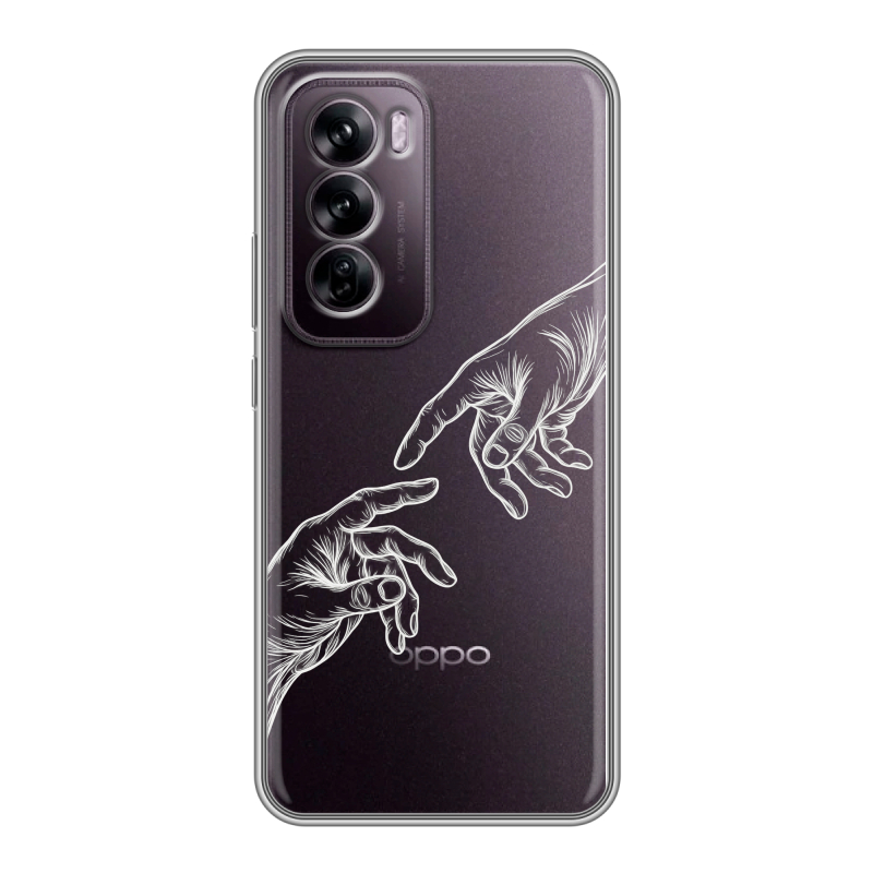Силиконовый чехол на OPPO Reno 12 с принтом Сотворение мира Силиконовый чехол на OPPO Reno 12 с принтом Сотворение мира