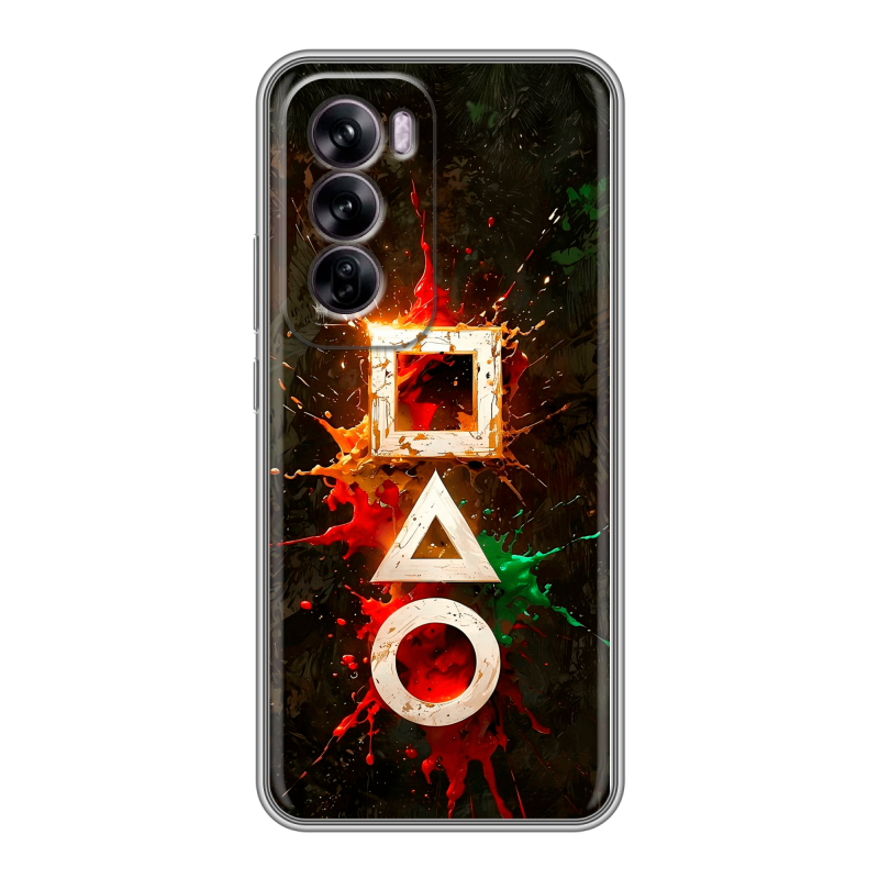 Силиконовый чехол на OPPO Reno 12 с принтом Squid Game Игра кальмара Силиконовый чехол на OPPO Reno 12 с принтом Squid Game Игра кальмара