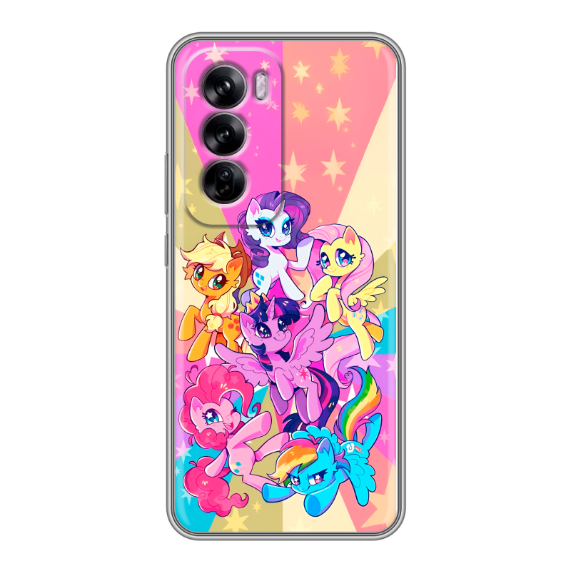 Силиконовый чехол на OPPO Reno 12 с принтом My little pony Дружба чудо Силиконовый чехол на OPPO Reno 12 с принтом My little pony Дружба чудо