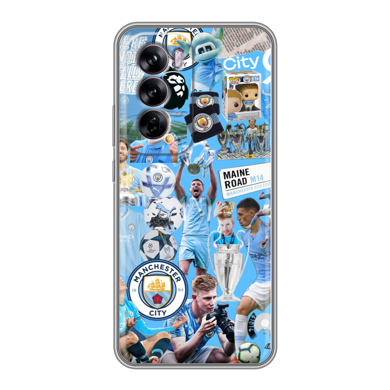 Силиконовый чехол на OPPO Reno 12 с принтом Man City Манчестер Сити Силиконовый чехол на OPPO Reno 12 с принтом Man City Манчестер Сити