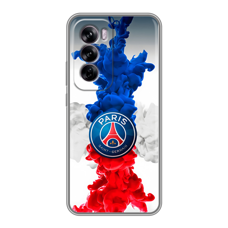 Силиконовый чехол на OPPO Reno 12 с принтом PSG ПСЖ Силиконовый чехол на OPPO Reno 12 с принтом PSG ПСЖ