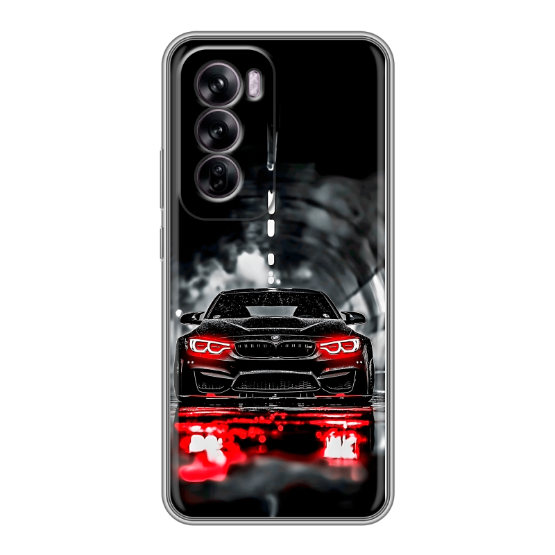 Силиконовый чехол на OPPO Reno 12 с принтом BMW БМВ Силиконовый чехол на OPPO Reno 12 с принтом BMW БМВ