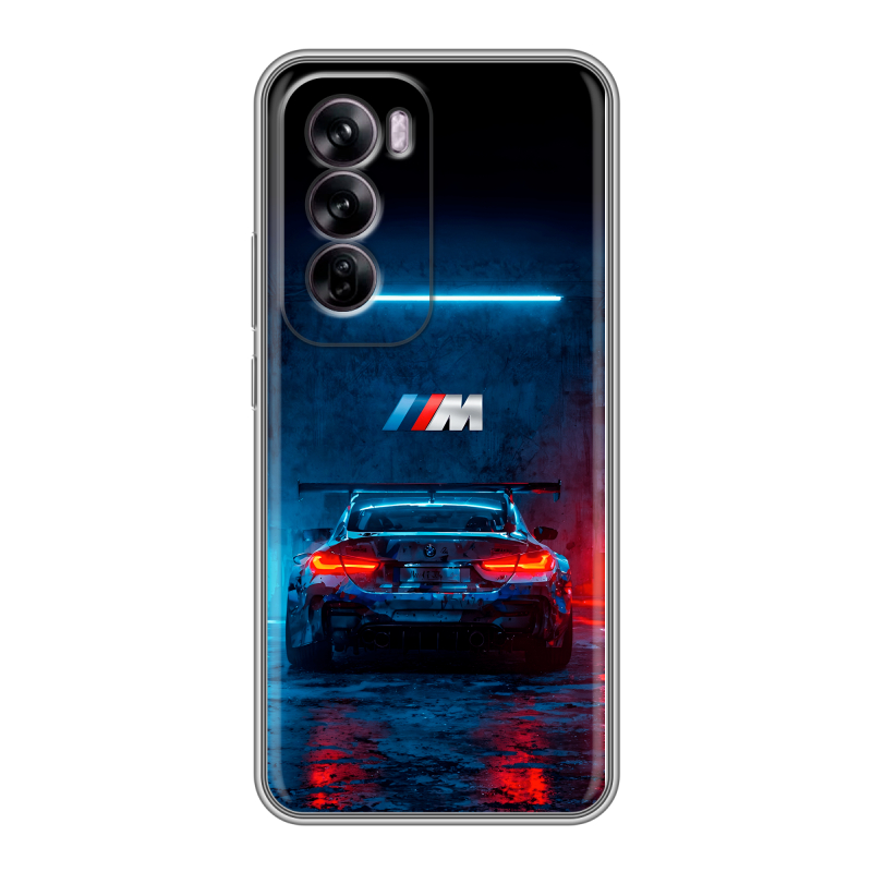 Силиконовый чехол на OPPO Reno 12 с принтом BMW БМВ Силиконовый чехол на OPPO Reno 12 с принтом BMW БМВ
