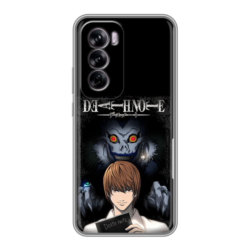 Силиконовый чехол на OPPO Reno 12 с принтом Death note Тетрадь смерти Силиконовый чехол на OPPO Reno 12 с принтом Death note Тетрадь смерти