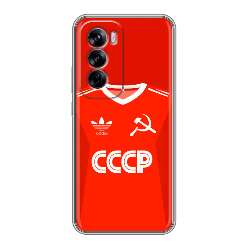 Силиконовый чехол на OPPO Reno 12 с принтом Флаг Герб СССР Силиконовый чехол на OPPO Reno 12 с принтом Флаг Герб СССР
