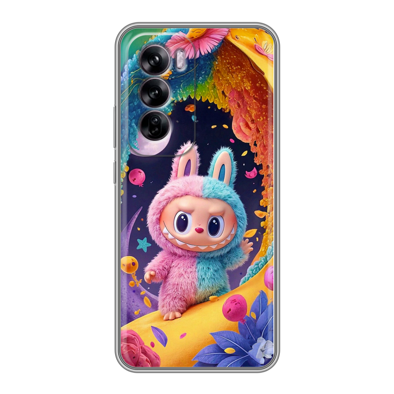 Силиконовый чехол на OPPO Reno 12 с принтом Labubu Лабубу Силиконовый чехол на OPPO Reno 12 с принтом Labubu Лабубу