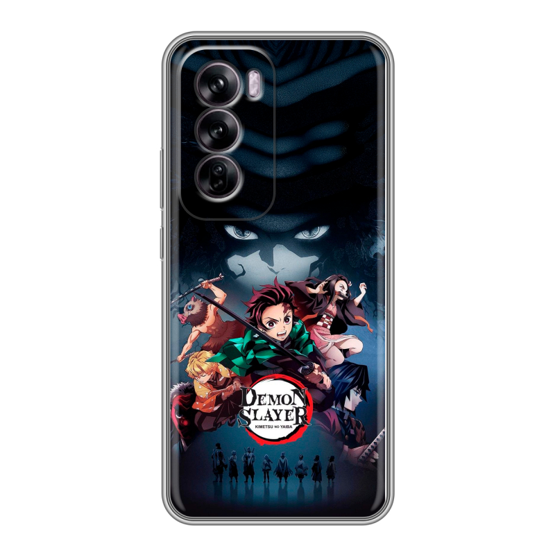 Силиконовый чехол на OPPO Reno 12 с принтом Demon Slayer Клинок рассекающий демонов Силиконовый чехол на OPPO Reno 12 с принтом Demon Slayer Клинок рассекающий демонов