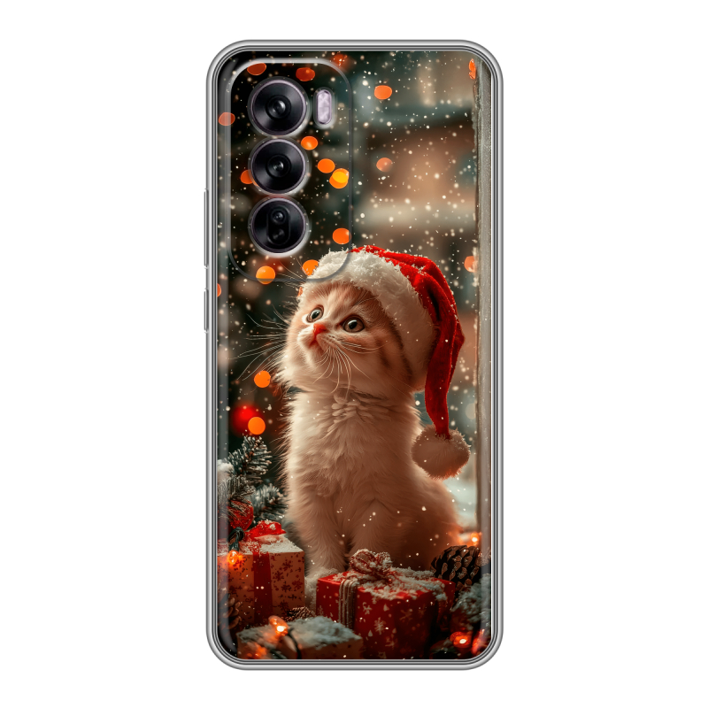 Силиконовый чехол на OPPO Reno 12 с принтом Новый год Силиконовый чехол на OPPO Reno 12 с принтом Новый год
