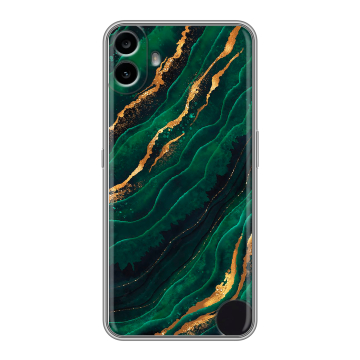 Силиконовый чехол на Nothing CMF Phone 1 с принтом Мрамор зеленое золото Силиконовый чехол на Nothing CMF Phone 1 с принтом Мрамор зеленое золото