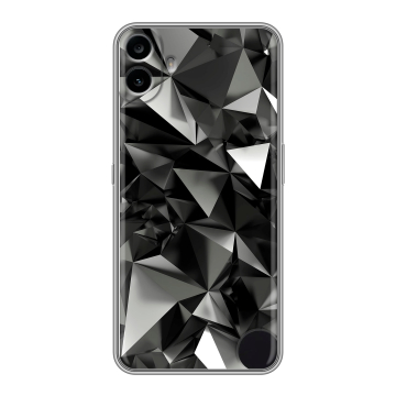 Силиконовый чехол на Nothing CMF Phone 1 с принтом Черные кристаллы Силиконовый чехол на Nothing CMF Phone 1 с принтом Черные кристаллы