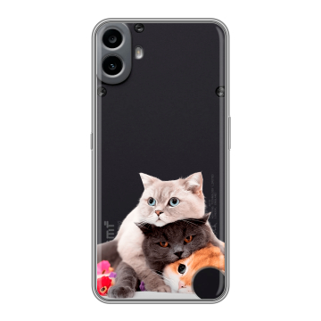 Силиконовый чехол на Nothing CMF Phone 1 с принтом Кошки Силиконовый чехол на Nothing CMF Phone 1 с принтом Кошки