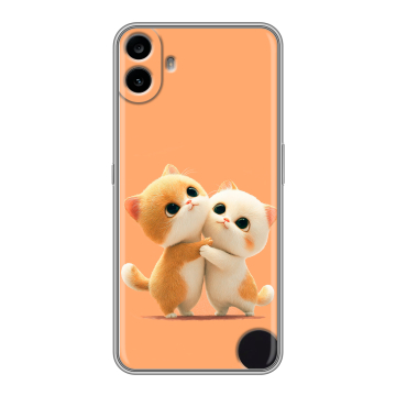Силиконовый чехол на Nothing CMF Phone 1 с принтом Милые котики Силиконовый чехол на Nothing CMF Phone 1 с принтом Милые котики