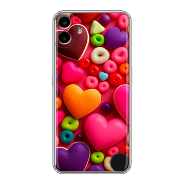 Силиконовый чехол на Nothing CMF Phone 1 с принтом Сердечки Силиконовый чехол на Nothing CMF Phone 1 с принтом Сердечки