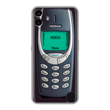 Силиконовый чехол на Nothing CMF Phone 1 с принтом Старый телефон