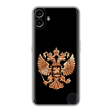Силиконовый чехол на Nothing CMF Phone 1 с принтом Герб России золотой