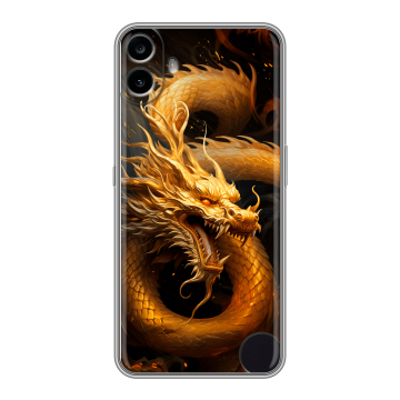 Силиконовый чехол на Nothing CMF Phone 1 с принтом Золотой дракон