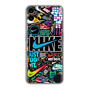 Силиконовый чехол на Nothing CMF Phone 1 с принтом найк nike черный