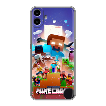 Силиконовый чехол на Nothing CMF Phone 1 с принтом Майнкрафт Minecraft