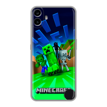 Силиконовый чехол на Nothing CMF Phone 1 с принтом Майнкрафт