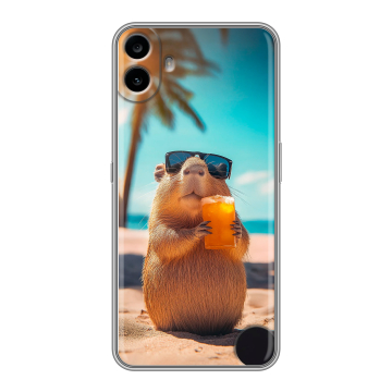 Силиконовый чехол на Nothing CMF Phone 1 с принтом Капибара