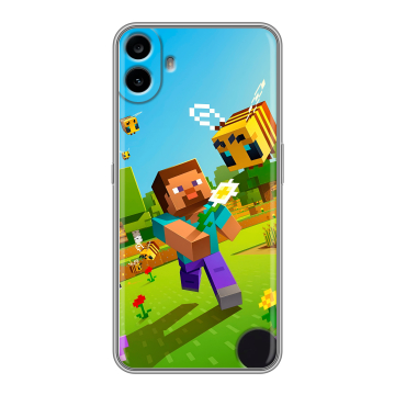Силиконовый чехол на Nothing CMF Phone 1 с принтом Майнкрафт Minecraft