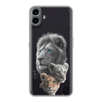 Силиконовый чехол на Nothing CMF Phone 1 с принтом Львы Силиконовый чехол на Nothing CMF Phone 1 с принтом Львы