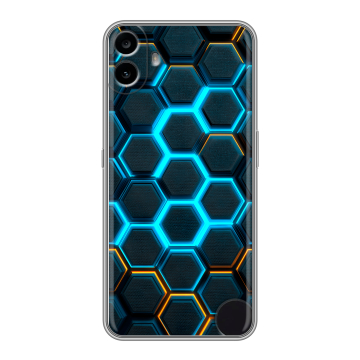 Силиконовый чехол на Nothing CMF Phone 1 с принтом Неоновые соты Силиконовый чехол на Nothing CMF Phone 1 с принтом Неоновые соты