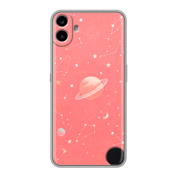 Силиконовый чехол на Nothing CMF Phone 1 с принтом Розовый космос Силиконовый чехол на Nothing CMF Phone 1 с принтом Розовый космос