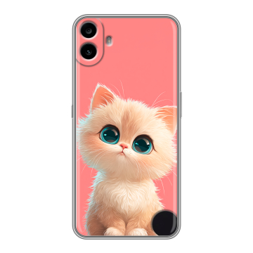 Силиконовый чехол на Nothing CMF Phone 1 с принтом Розовый котенок Силиконовый чехол на Nothing CMF Phone 1 с принтом Розовый котенок