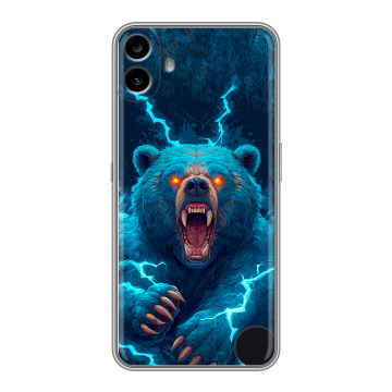Силиконовый чехол на Nothing CMF Phone 1 с принтом Медведь Силиконовый чехол на Nothing CMF Phone 1 с принтом Медведь