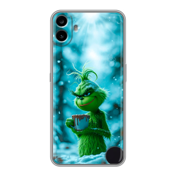 Силиконовый чехол на Nothing CMF Phone 1 с принтом Новый год гринч