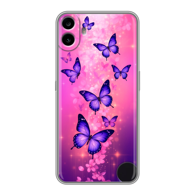 Силиконовый чехол на Nothing CMF Phone 1 с принтом Бабочки Силиконовый чехол на Nothing CMF Phone 1 с принтом Бабочки