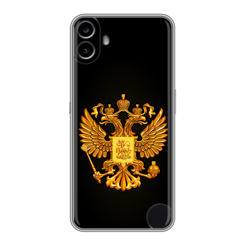 Силиконовый чехол на Nothing CMF Phone 1 с принтом Герб России желтый Силиконовый чехол на Nothing CMF Phone 1 с принтом Герб России желтый