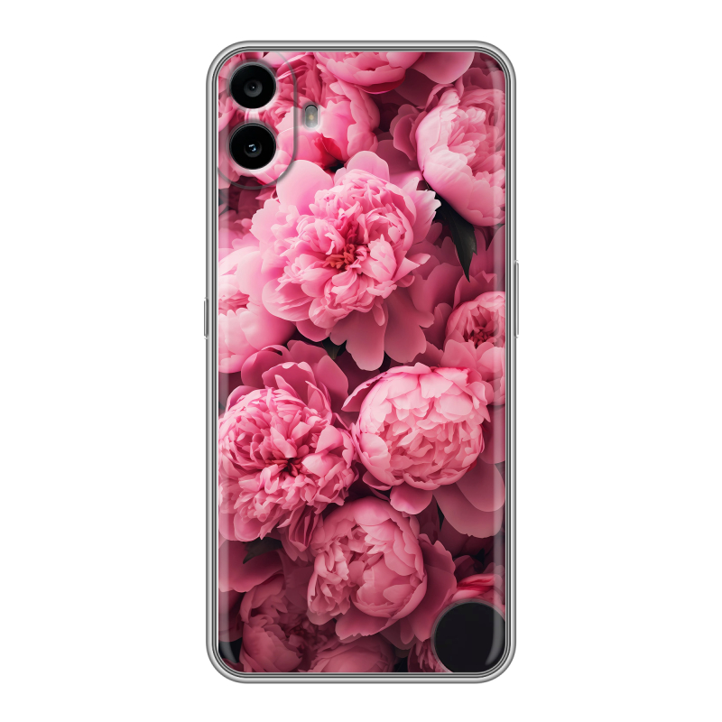Силиконовый чехол на Nothing CMF Phone 1 с принтом цветы пионы Силиконовый чехол на Nothing CMF Phone 1 с принтом цветы пионы