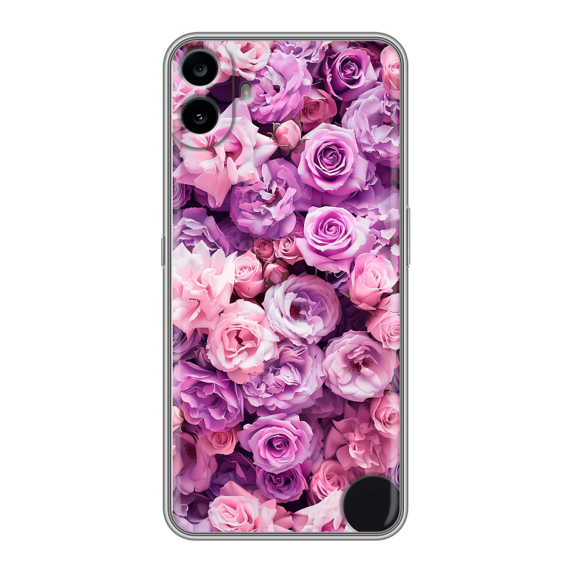 Силиконовый чехол на Nothing CMF Phone 1 с принтом лавандовые розы Силиконовый чехол на Nothing CMF Phone 1 с принтом лавандовые розы