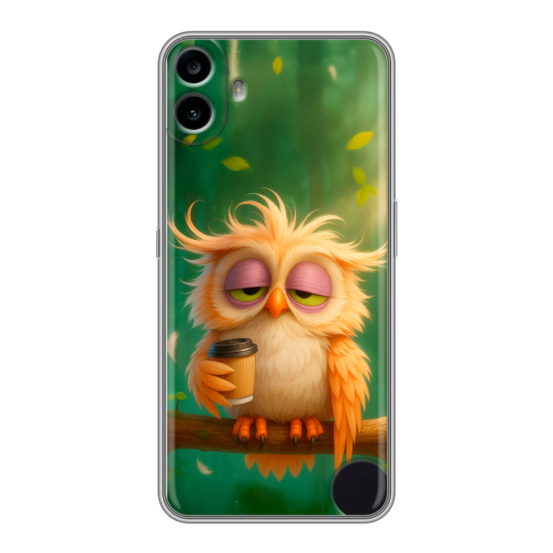 Силиконовый чехол на Nothing CMF Phone 1 с принтом сова Силиконовый чехол на Nothing CMF Phone 1 с принтом сова