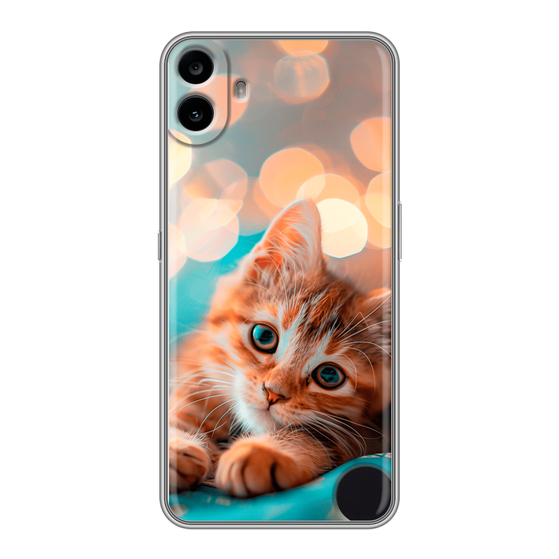 Силиконовый чехол на Nothing CMF Phone 1 с принтом котик Силиконовый чехол на Nothing CMF Phone 1 с принтом котик