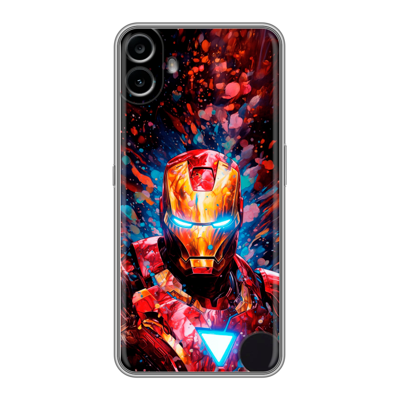 Силиконовый чехол на Nothing CMF Phone 1 с принтом Железный человек Ironman Силиконовый чехол на Nothing CMF Phone 1 с принтом Железный человек Ironman