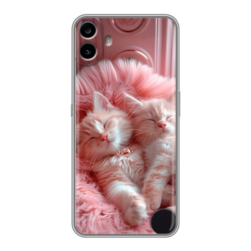 Силиконовый чехол на Nothing CMF Phone 1 с принтом котята котики Силиконовый чехол на Nothing CMF Phone 1 с принтом котята котики