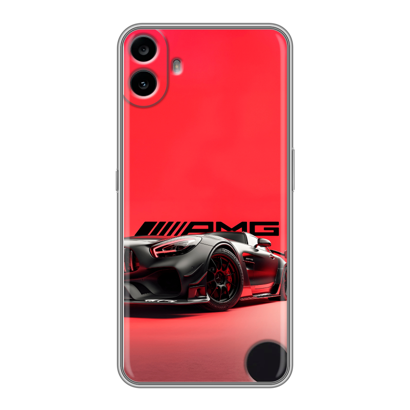 Силиконовый чехол на Nothing CMF Phone 1 с принтом Мерседес Mercedes AMG Силиконовый чехол на Nothing CMF Phone 1 с принтом Мерседес Mercedes AMG