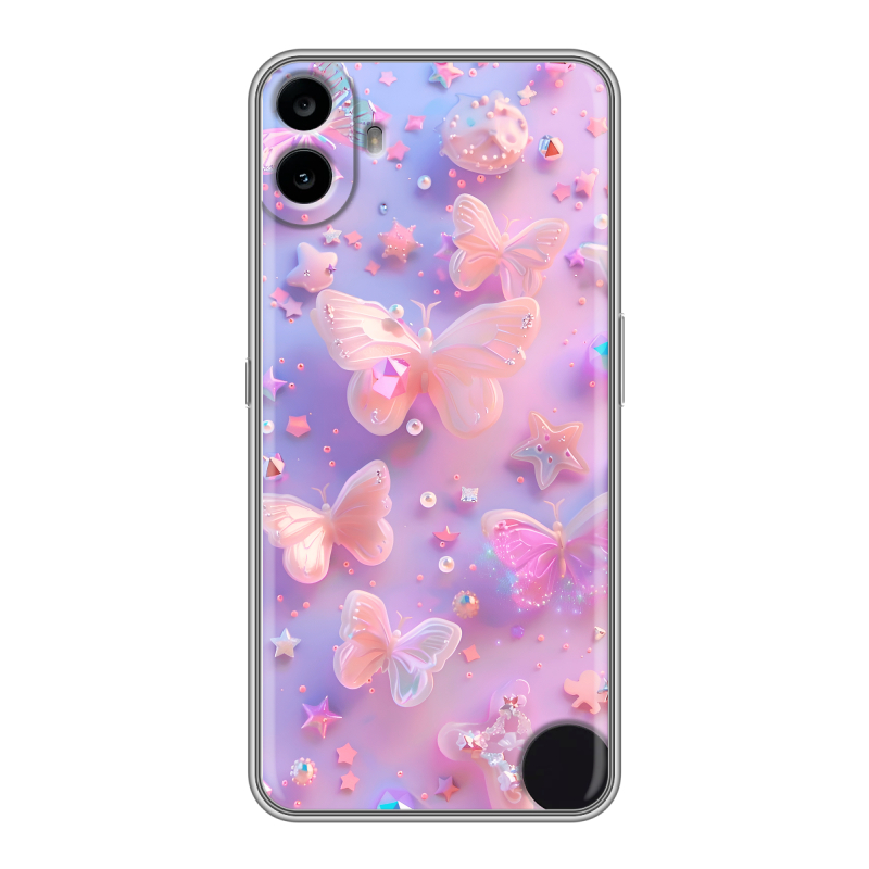 Силиконовый чехол на Nothing CMF Phone 1 с принтом Бабочки Силиконовый чехол на Nothing CMF Phone 1 с принтом Бабочки