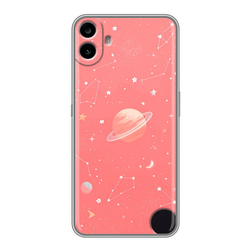 Силиконовый чехол на Nothing CMF Phone 1 с принтом Розовый космос Силиконовый чехол на Nothing CMF Phone 1 с принтом Розовый космос
