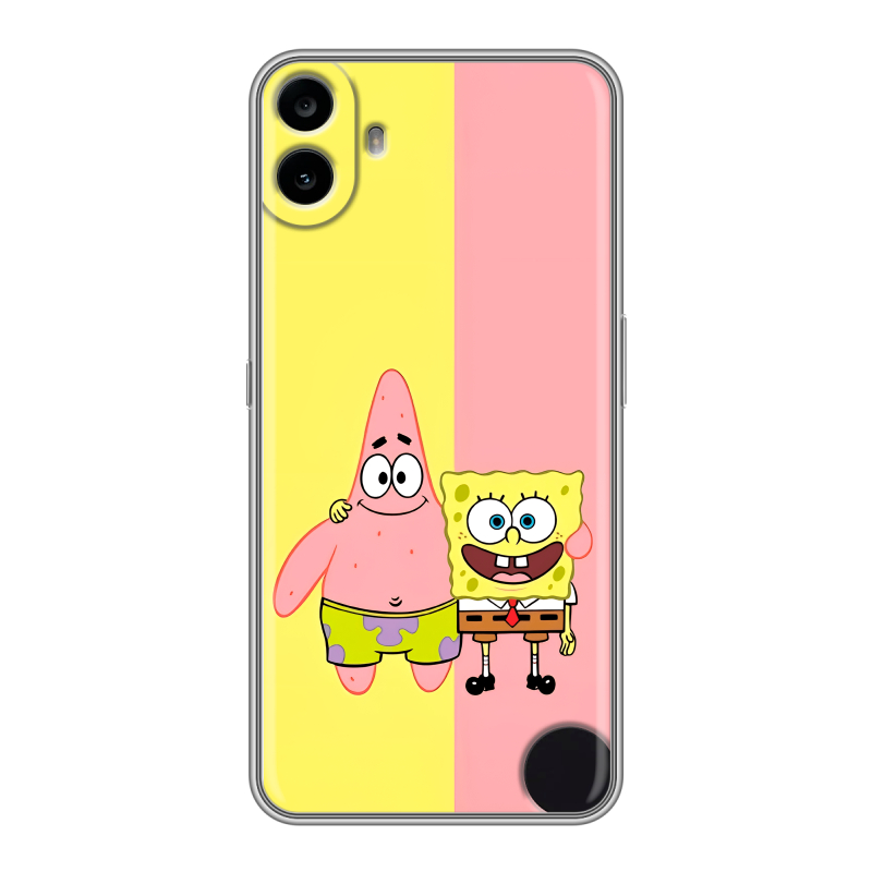 Силиконовый чехол на Nothing CMF Phone 1 с принтом Спанч боб Спанчбоб Силиконовый чехол на Nothing CMF Phone 1 с принтом Спанч боб Спанчбоб