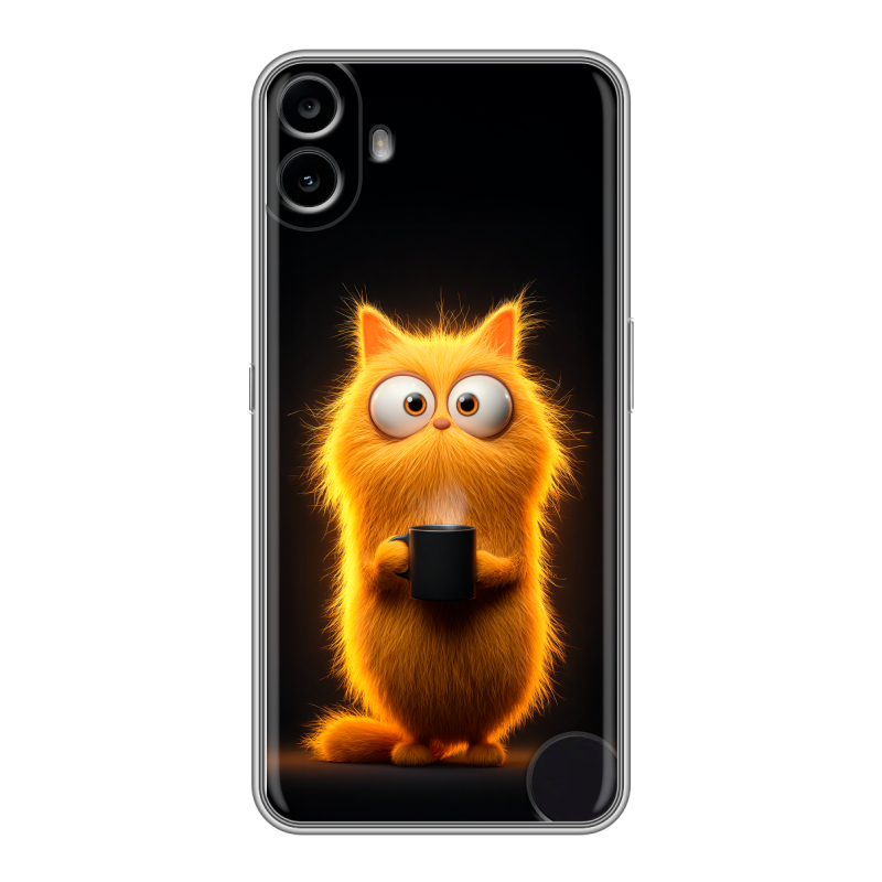 Силиконовый чехол на Nothing CMF Phone 1 с принтом Смешной кот Силиконовый чехол на Nothing CMF Phone 1 с принтом Смешной кот