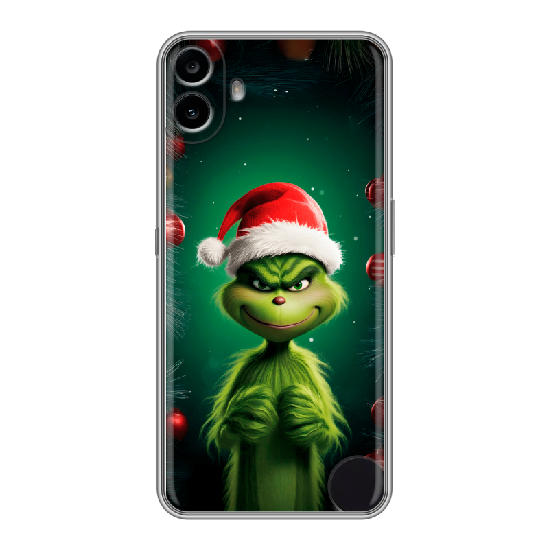 Силиконовый чехол на Nothing CMF Phone 1 с принтом Гринч Новый год Рождество Силиконовый чехол на Nothing CMF Phone 1 с принтом Гринч Новый год Рождество