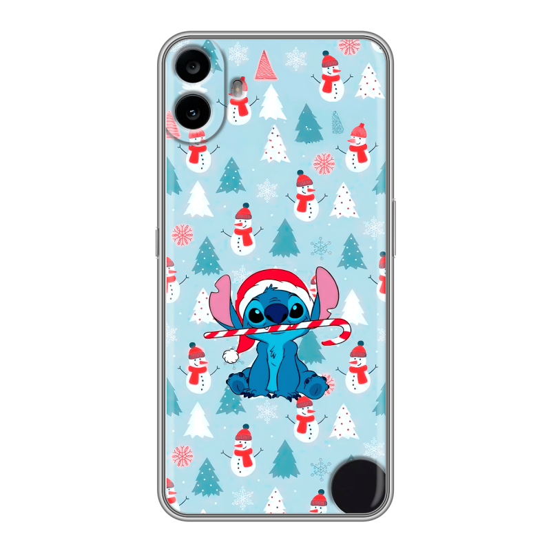 Силиконовый чехол на Nothing CMF Phone 1 с принтом Стич Новый год Силиконовый чехол на Nothing CMF Phone 1 с принтом Стич Новый год